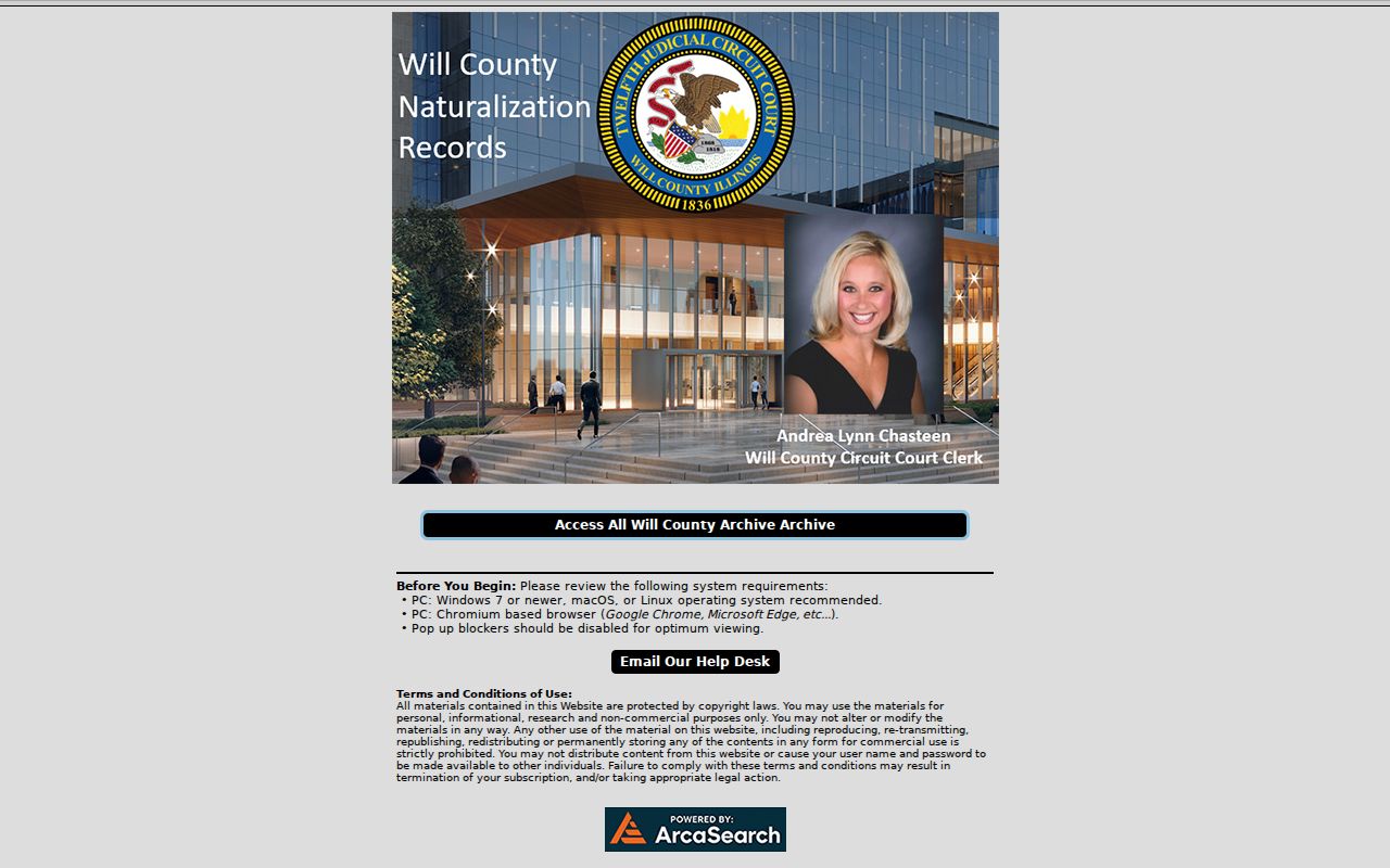 Will County historical archive search for older Joliet records
