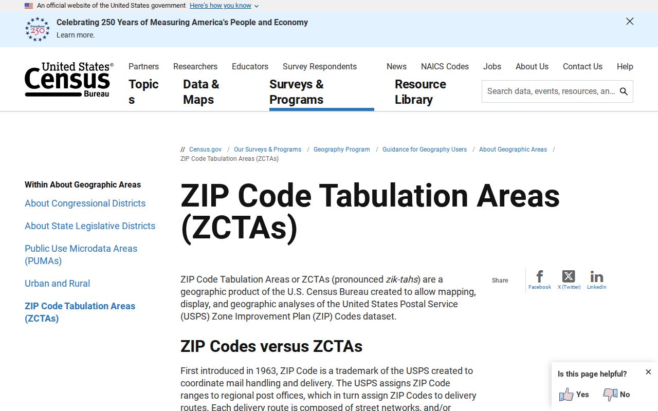 Census Bureau ZIP Code Tabulation Area guidance for the Joliet ZIP code directory