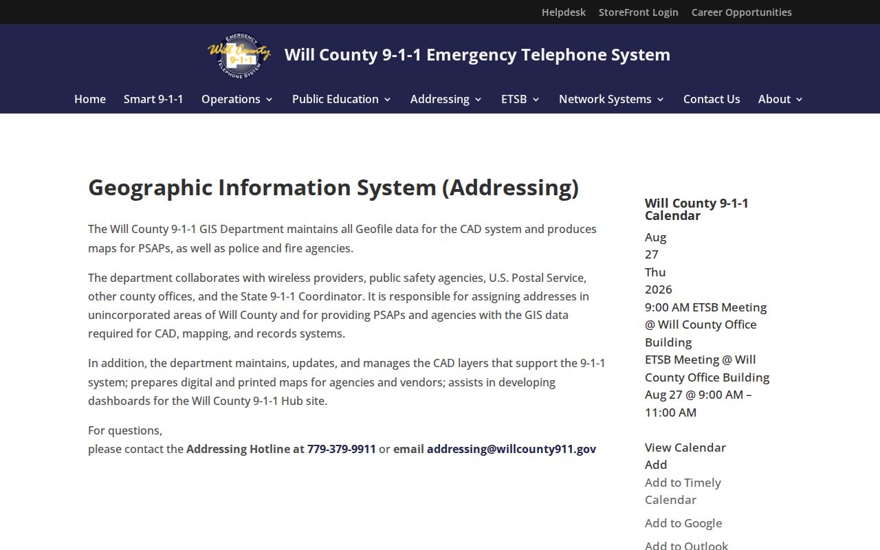 Will County GIS addressing resource for checking a Joliet postal address